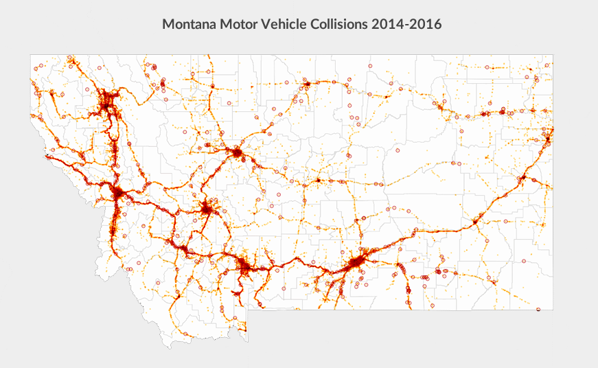 Montana accidents map