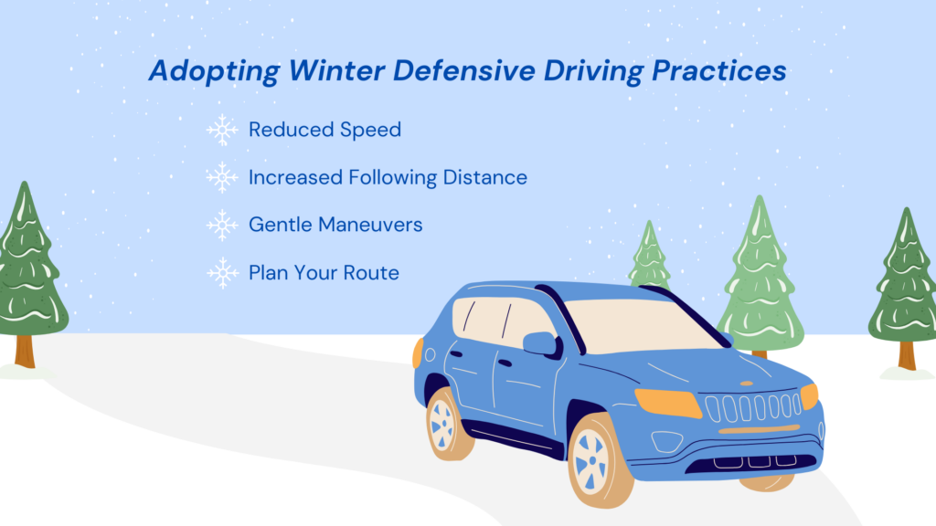 winter defensive driving practices infographic